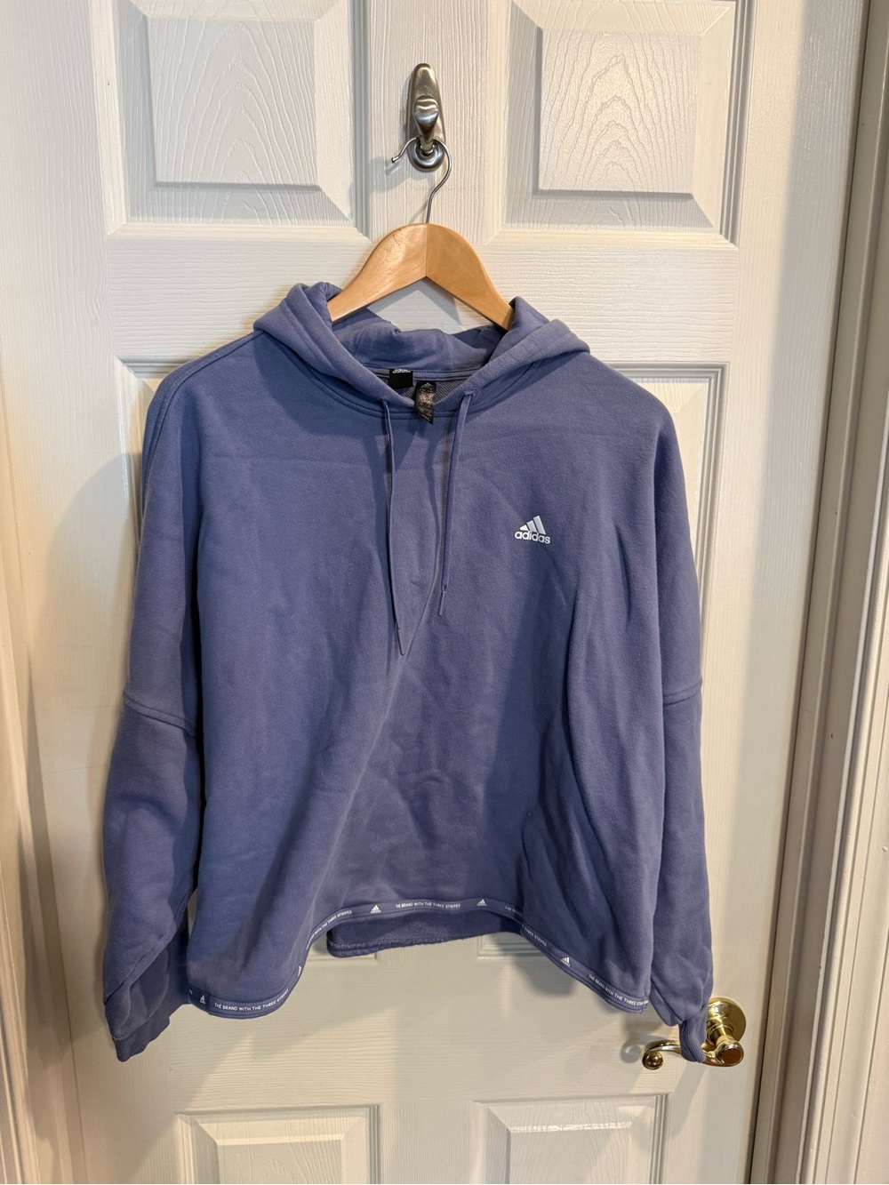 adidas Lavender Crewneck Cropped Hoodie